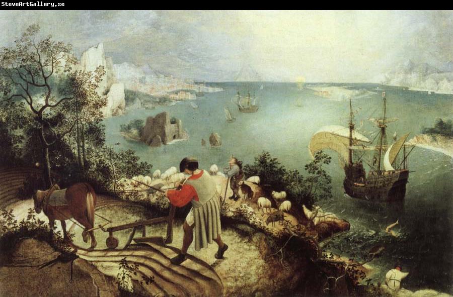 BRUEGEL, Pieter the Elder Landscape with the Fall of Icarus